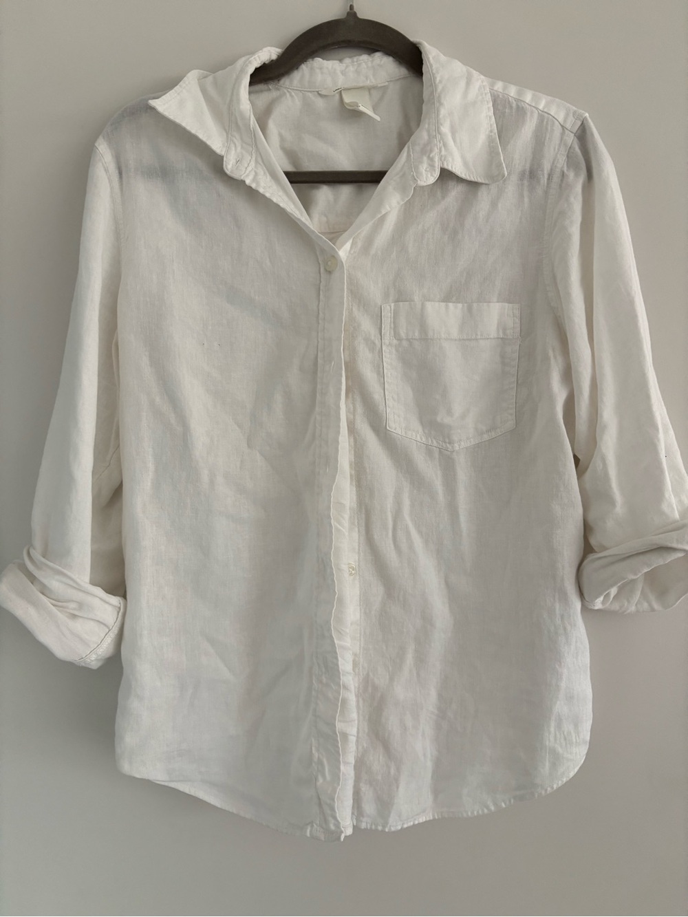 H&M White Lightweight Button-Down Shirt